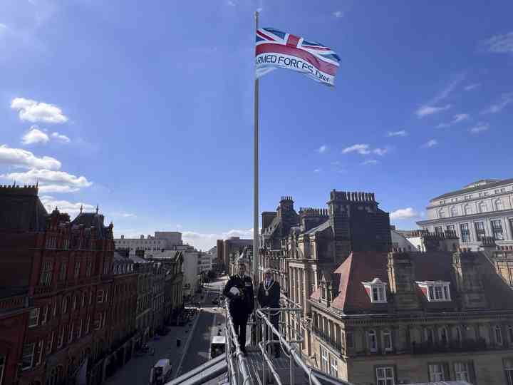Armed Forces Day flag flying over Liverpool Town Hall