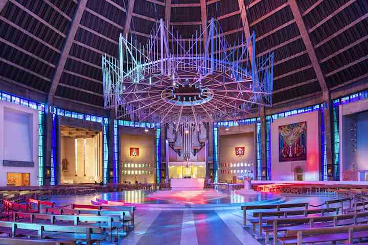 The inside of Metropolitan Cathedral of Christ the King