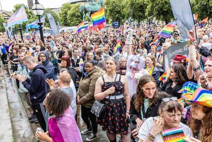 A crowd of people at Liverpool Pride
