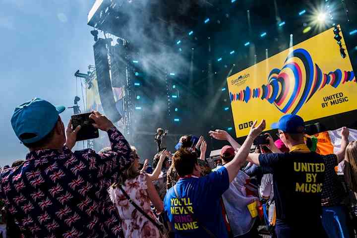 Crowds at the Eurovision Village at Liverpool’s Pier Head © Liverpool City Council